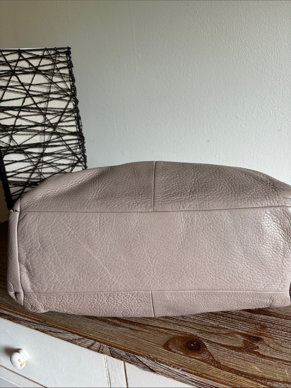 Coach Pebbled Leather Shoulder Bag in Light Taupe Gray - Picture 5 of 7
